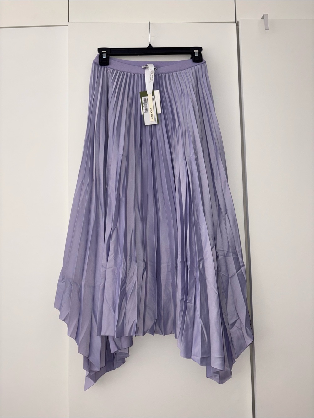 Pleated Lavender Asymmetrical Midi Skirt - LILYSILK